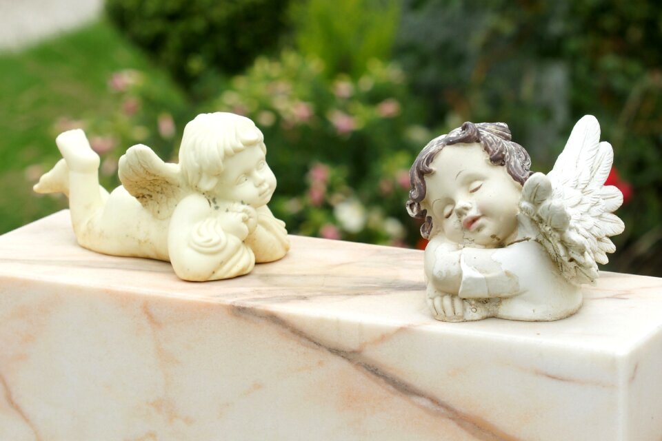 Cemetery guardian angel art