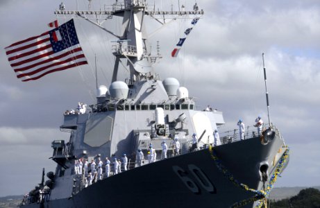 US Navy 090821-N-7498L-054 The guided-missile destroyer USS Paul Hamilton (DDG 60) returns to homeport at Naval Station Pearl Harbor after a seven-month deployment as part of the Mid-Pacific Surface Combatant Operational Employ