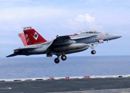 US Navy 090824-N-1062H-032 An F-A-18F Super Hornet assigned to the Diamondbacks of Strike Fighter Squadron (VFA) 102 launches from the aircraft carrier USS George Washington (CVN 73)