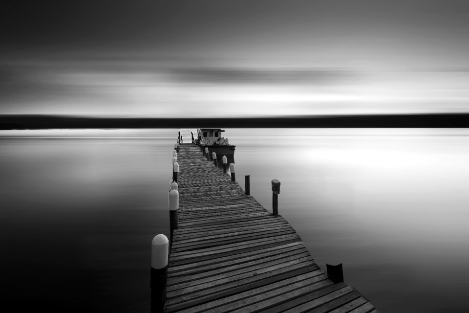 Black and white bridge sky