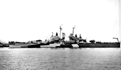 USS Birmingham (CL-62) off the Mare Island Naval Shipyard on 7 February 1944