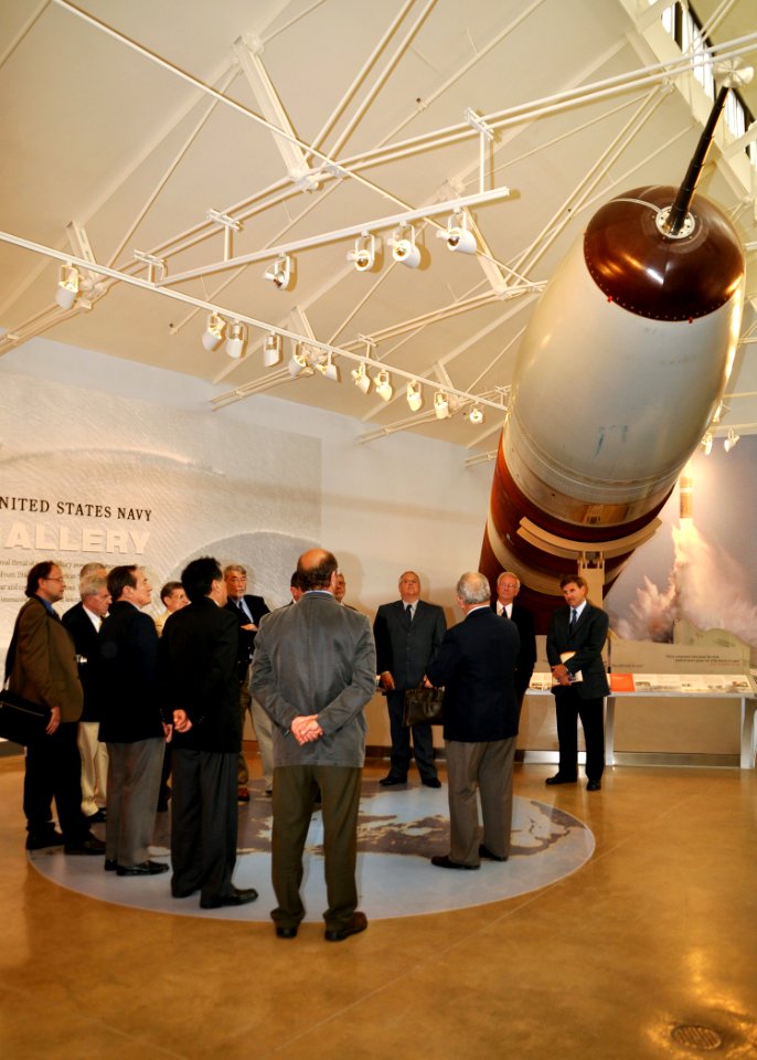 US Navy 090909-N-9671T-006 International historians discuss the Trident Intercontinental Ballistic Missile at the Cold War Gallery of the U.S. Navy Museum at the Washington Navy Yard