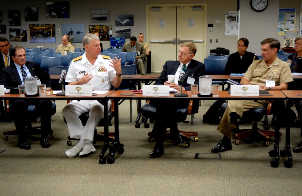 US Navy 090910-N-7676W-044 Chief of Naval Operations (CNO) Adm. Gary Roughead speaks to board members during the 52nd Semi-Annual Naval Postgraduate School Board of Advisors Meeting