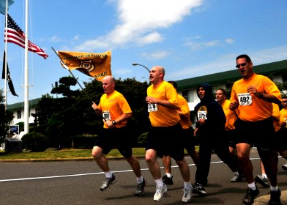 US Navy 090911-N-0807W-136 Sailors assigned to Fleet Activities Sasebo run in formation through the base during a Sept. 11 commemoration and 5 kilometer run