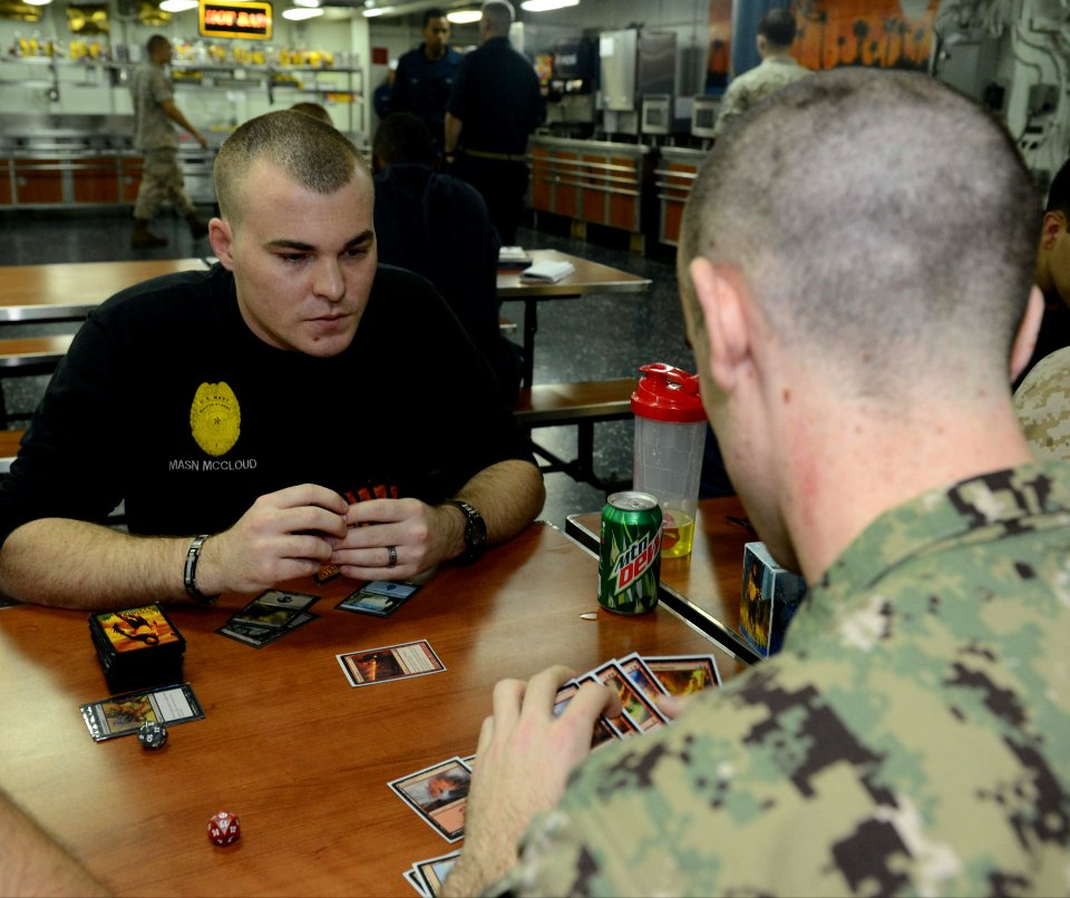 USS Bataan MWR Magic, The Gathering tournament 140701-N-MW280-073