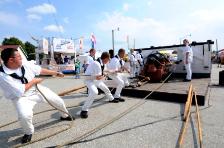 US Navy 090915-N-9824T-218 Sailors from USS Constitution prepare to fire a cannon during a demonstration at York Fair