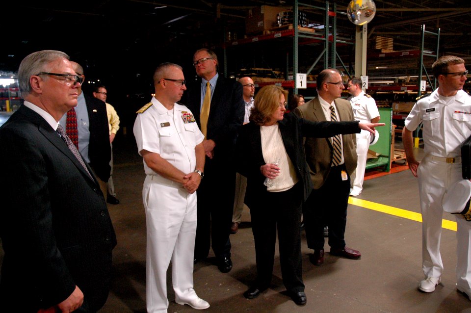 US Navy 090916-N-7975R-030 Rear Adm. Scott Weikert tours the Caterpillar plant in York, Pa