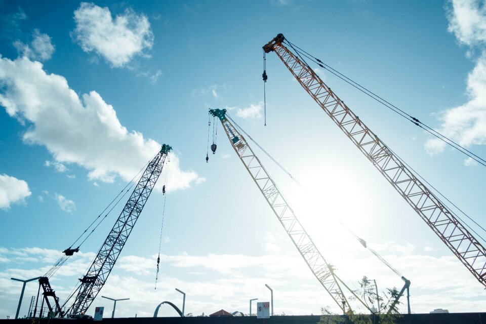 Steel crane sky