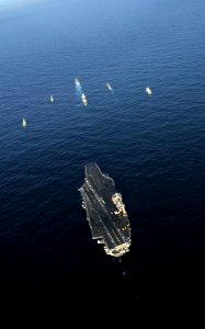 US Navy 090922-N-8907D-195 The aircraft carrier USS Harry S. Truman (CVN 75) and ships from participating nations take part in a NATO mine countermeasures exercise upon the completion of Joint Task Force Exercise (JTFX)