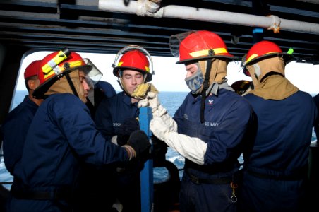 US Navy 090922-N-3038W-085 Members of the ship's flying squad take part in a rescue and assistance team drill aboard the aircraft carrier USS Nimitz (CVN 68)