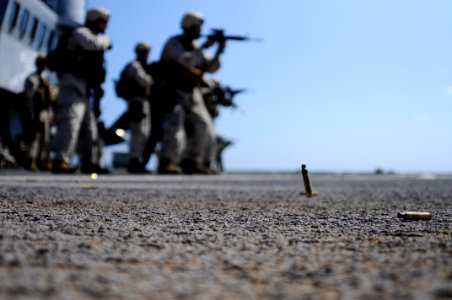 US Navy 090921-N-4399G-276 Marines from Fleet Antiterrorism Security Team Pacific practice target shooting photo