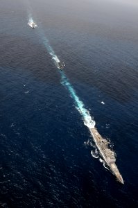 US Navy 090927-N-1635S-505 The guided-missile cruiser USS Chancellorsville (CG 62), the Royal Thai Navy frigate HTMS Bangpakong (456) and the guided-missile destroyer USS Gridley (DDG 101) participate an exercise