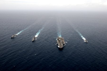 US Navy 090927-N-1635S-259 The guided-missile destroyer USS Gridley (DDG 101)and the Royal Thai Navy frigate HTMS Bangpakong (456) participate in exercises