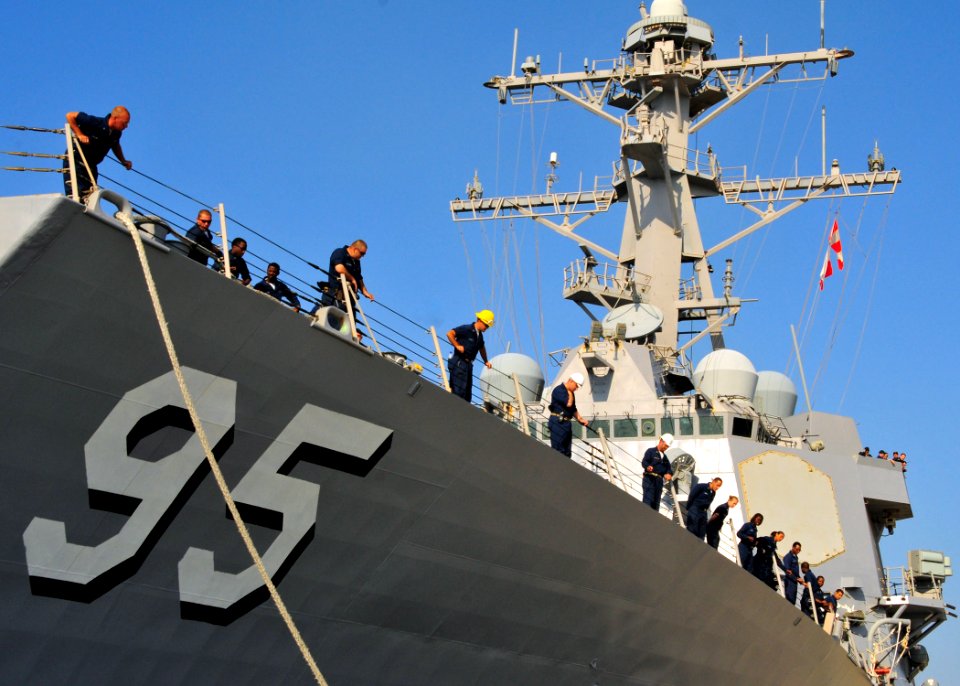 US Navy 091001-N-0780F-043 The guided-missisle destroyer USS James E. Williams (DDG 95) prepares to go underway after a routine port visit to Crete