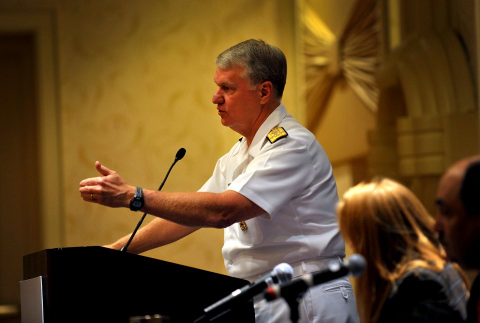 US Navy 091001-N-8273J-153 Chief of Naval Operations (CNO) Adm. Gary Roughead delivers remarks for