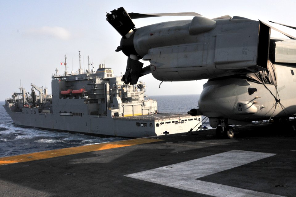 US Navy 091004-N-9740S-028 The Military Sealift Command dry cargo ammunition ship USNS Amelia Earhart (T-AKE 6) moves into position for a replenishment at sea