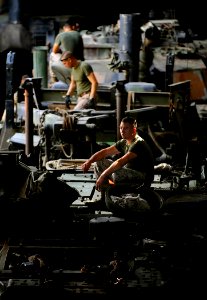 US Navy 091010-N-5345W-257 A Marine amphibious assault vehicle (AAV) operator assigned to the 22nd Marine Expeditionary Unit (22nd MEU)