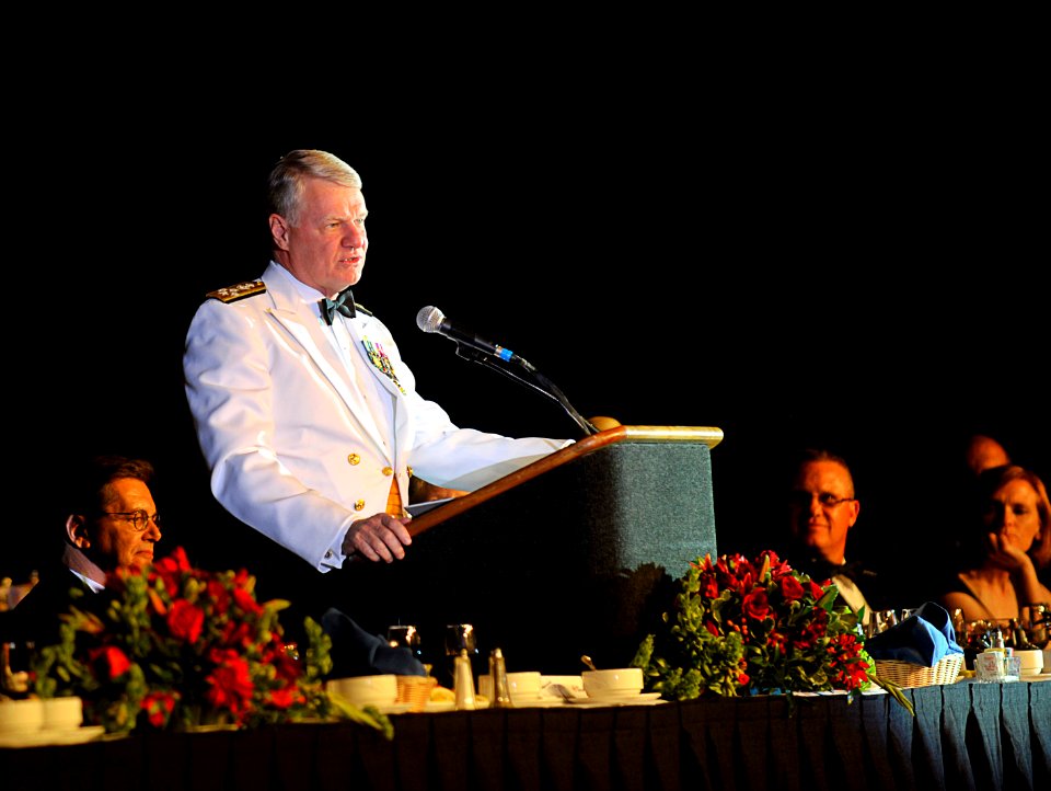 US Navy 091013-N-8273J-075 Chief of Naval Operations (CNO) Adm. Gary Roughead delivers remarks at the 31st annual Salute to the Military in Biloxi, Miss