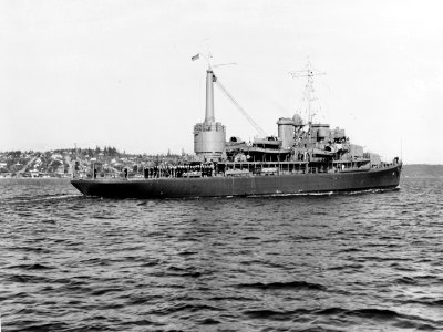 USS Barnegat (AVP-10) underway in Puget Sound, Washington (USA), 14 October 1941 (19-N-26458)