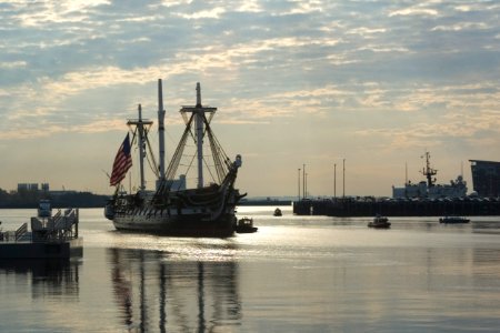US Navy 091021-N-2893B-020 The oldest commissioned warship afloat, USS Constitution, went to sea on her 212th birthday