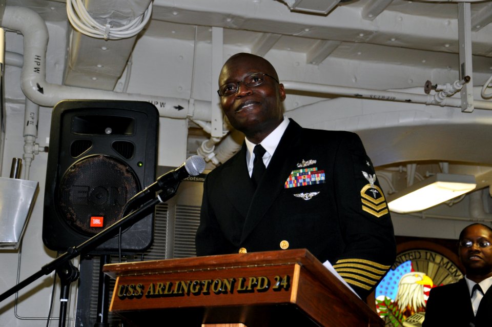 USS Arlington Black History Month celebration 150224-N-GG458-032
