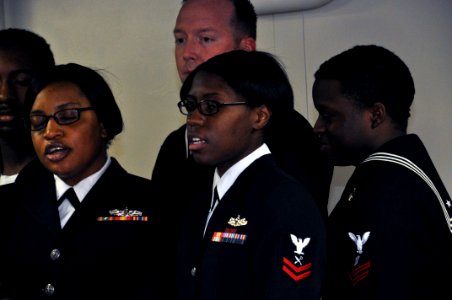 USS Arlington Black History Month celebration 150224-N-GG458-020