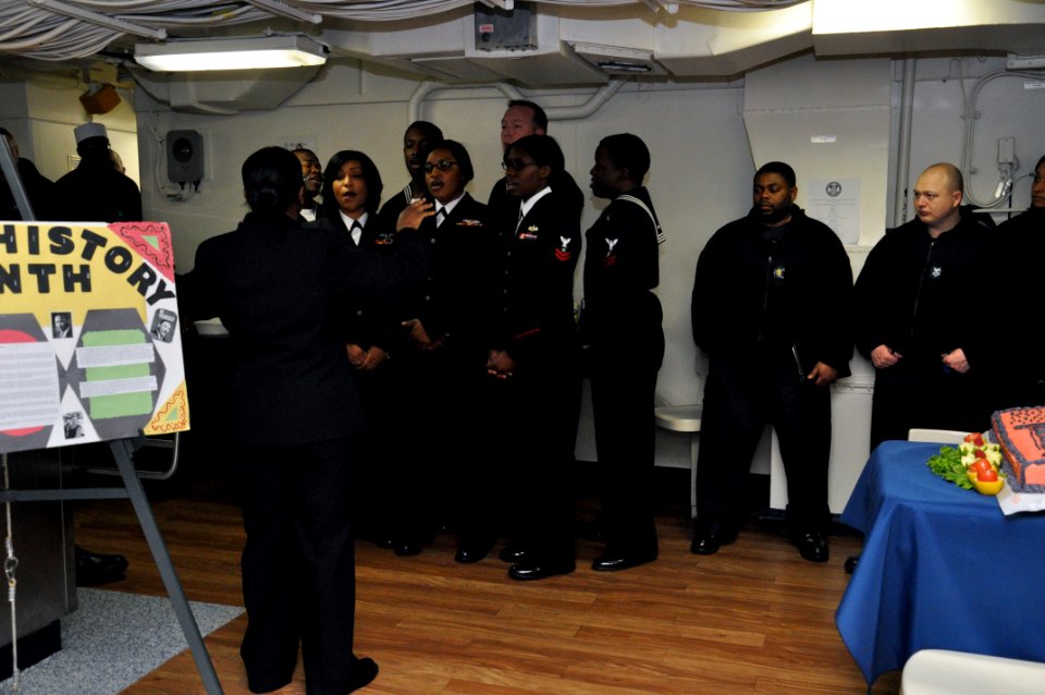 USS Arlington Black History Month celebration 150224-N-GG458-021