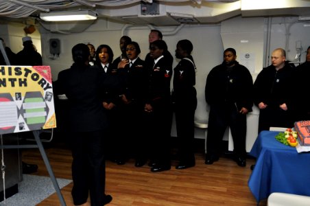 USS Arlington Black History Month celebration 150224-N-GG458-021