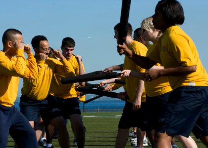 US Navy 091027-N-5253W-019 Students attending the Fleet Activities Yokosuka Auxiliary Security Force Academy practice defensive techniques during a training session