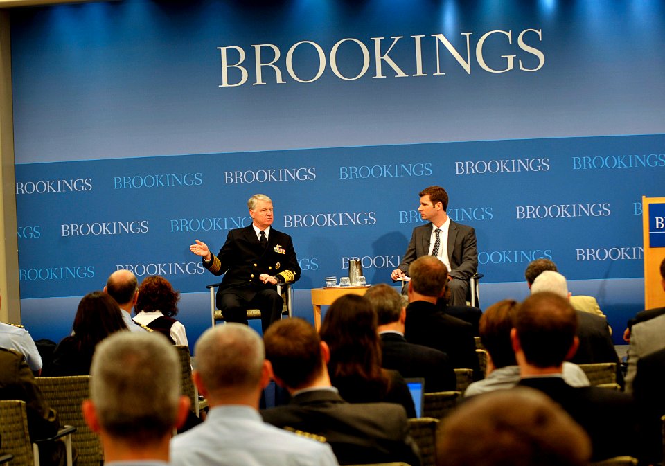 US Navy 091101-N-8273J-025 Chief of Naval Operations (CNO) Adm. Gary Roughead delivers remarks and answers questions during a discussion on