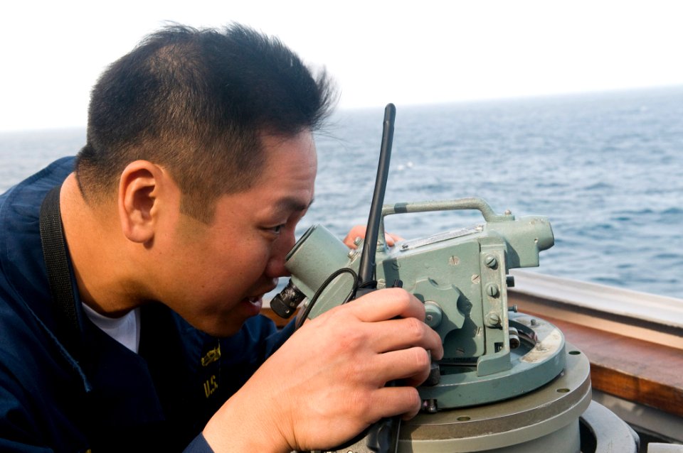US Navy 091106-N-1251W-013 Cmdr. H. B. Le, commanding officer of the guided-missile destroyer USS Lassen (DDG 82)