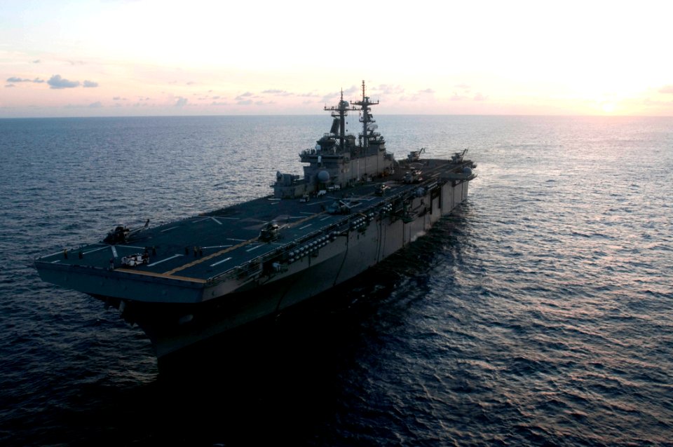 US Navy 091107-N-0890S-453 USS Wasp (LHD 1) transits the Caribbean Sea