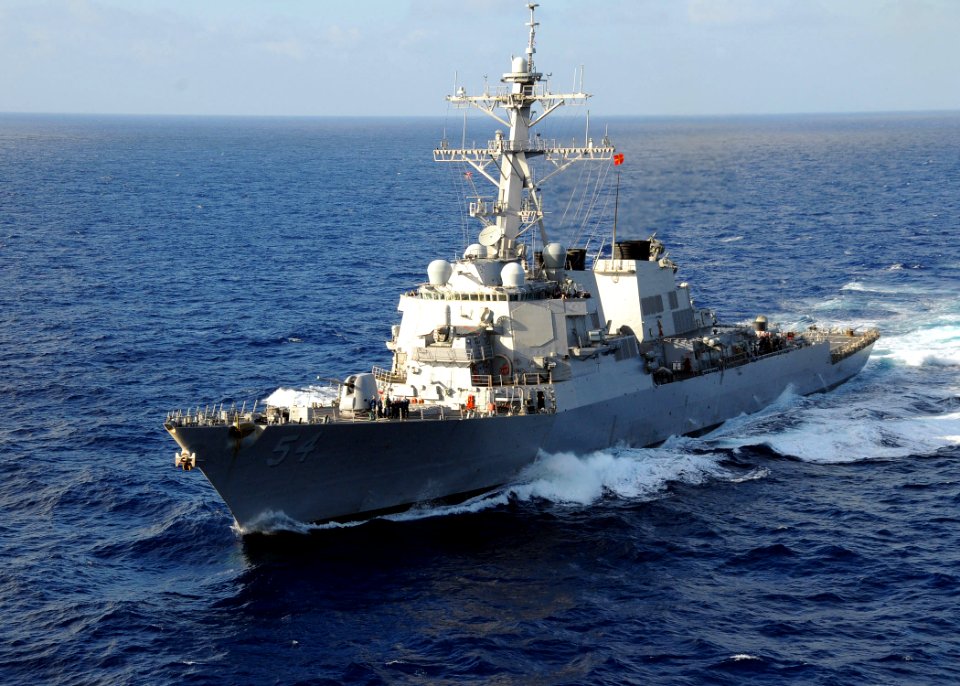 US Navy 091109-N-1644H-085 The guided-missile destroyer USS Curtis Wilbur (DDG 54) is underway in the Pacific Ocean