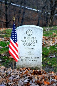 US Navy 091110-N-8848T-438 The grave of the first trainee at Naval Station Great Lakes, Seaman Recruit Joseph Wallace Gregg