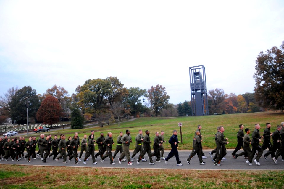 US Navy 091110-N-9818V-061 Master Chief Petty Officer of the Navy (MCPON) Rick West joins U.S. Marines from the Washington area for a fun run to the Iwo Jima memorial
