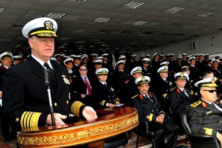 US Navy 091112-N-8273J-050 Chief of Naval Operations Adm. Gary Roughead delivers remarks to the cadets of the Egyptian Naval College