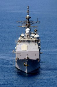 US Navy 091112-N-9500T-246 The guided-missile cruiser USS Chosin (CG 65) conducts counter-piracy operations in the Gulf of Aden