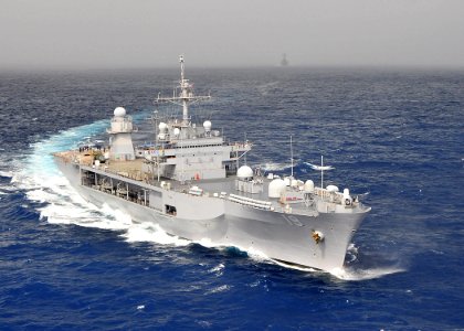 US Navy 091117-N-6233H-591 The amphibious command ship USS Blue Ridge (LCC 19) is underway in the Pacific Ocean