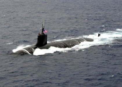 US Navy 091117-N-1644H-048 The Seawolf-class attack submarine USS Connecticut (SSN 22) is underway in the Pacific Ocean