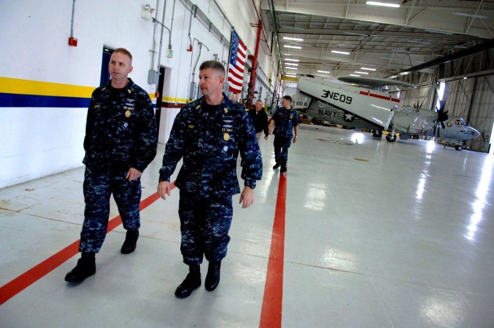 US Navy 091202-N-9818V-184 Master Chief Petty Officer of the Navy (MCPON) Rick West tours the Carrier Airborne Early Warning Squadrons during his visit to Naval Base Ventura County