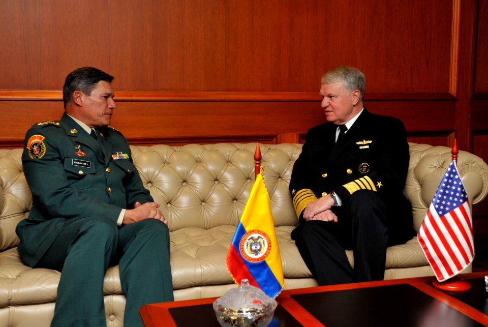 US Navy 091203-N-8273J-225 Chief of Naval Operations (CNO) Adm. Gary Roughead, right, meets with Gen. Freddy Padilla