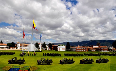 US Navy 091203-N-8273J-170 Newly promoted Columbian military generals inspect the troops at the Bogota Military Academy during an annual promotion ceremony in Bogota, Colombia