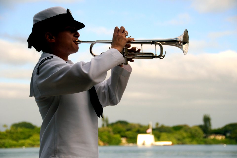 US Navy 091207-N-7498L-511 Musician Kristen Snitzer, assigned to the U.S. Pacific Fleet Navy Band, performs