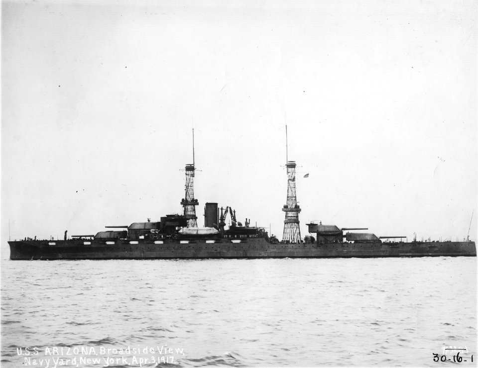 USS Arizona Navy Yard NY 1917 NARA 19-LC-19A-16