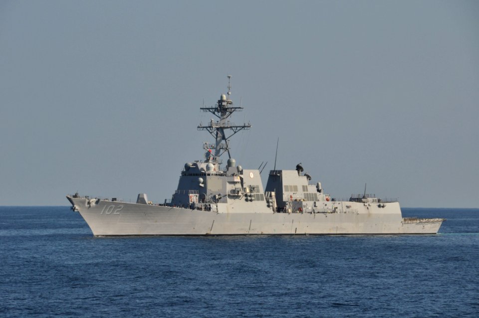 US Navy 091217-N-8421M-008 The guided-missile destroyer USS Sampson (DDG 102) is underway in the North Arabian Sea