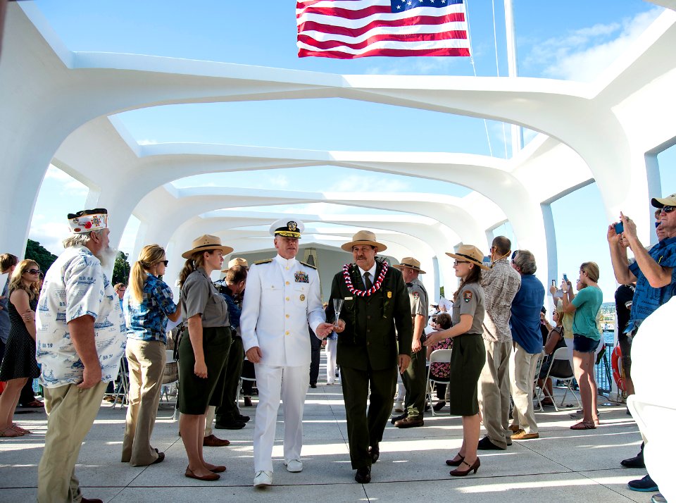 USS Arizona Reunion Association ceremony at the USS Arizona Memorial 141207-N-IU636-705