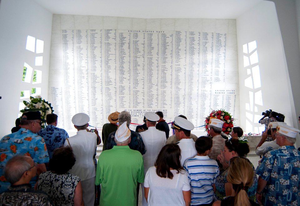 USS Arizona Memorial Wall dedication ceremony 141111-N-WF272-063