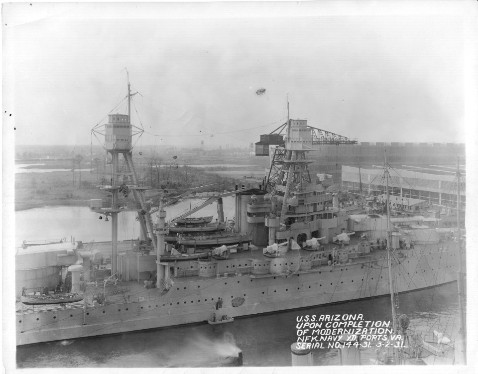 USS Arizona after 1931 modernization NARA 19-LC-19B-4