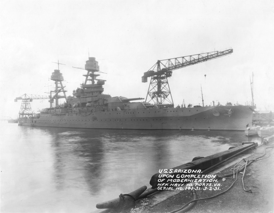 USS Arizona after 1931 modernization NARA 19-LC-19B-2
