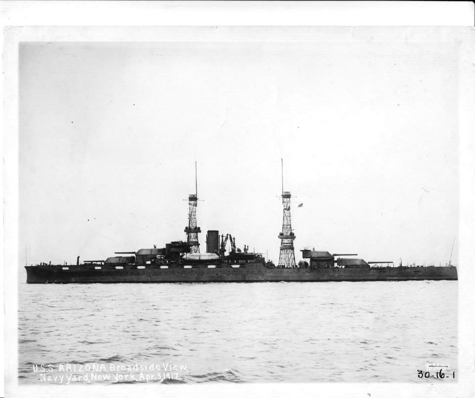 USS Arizona Navy Yard NY 1917 NARA 19-LC-19A-16